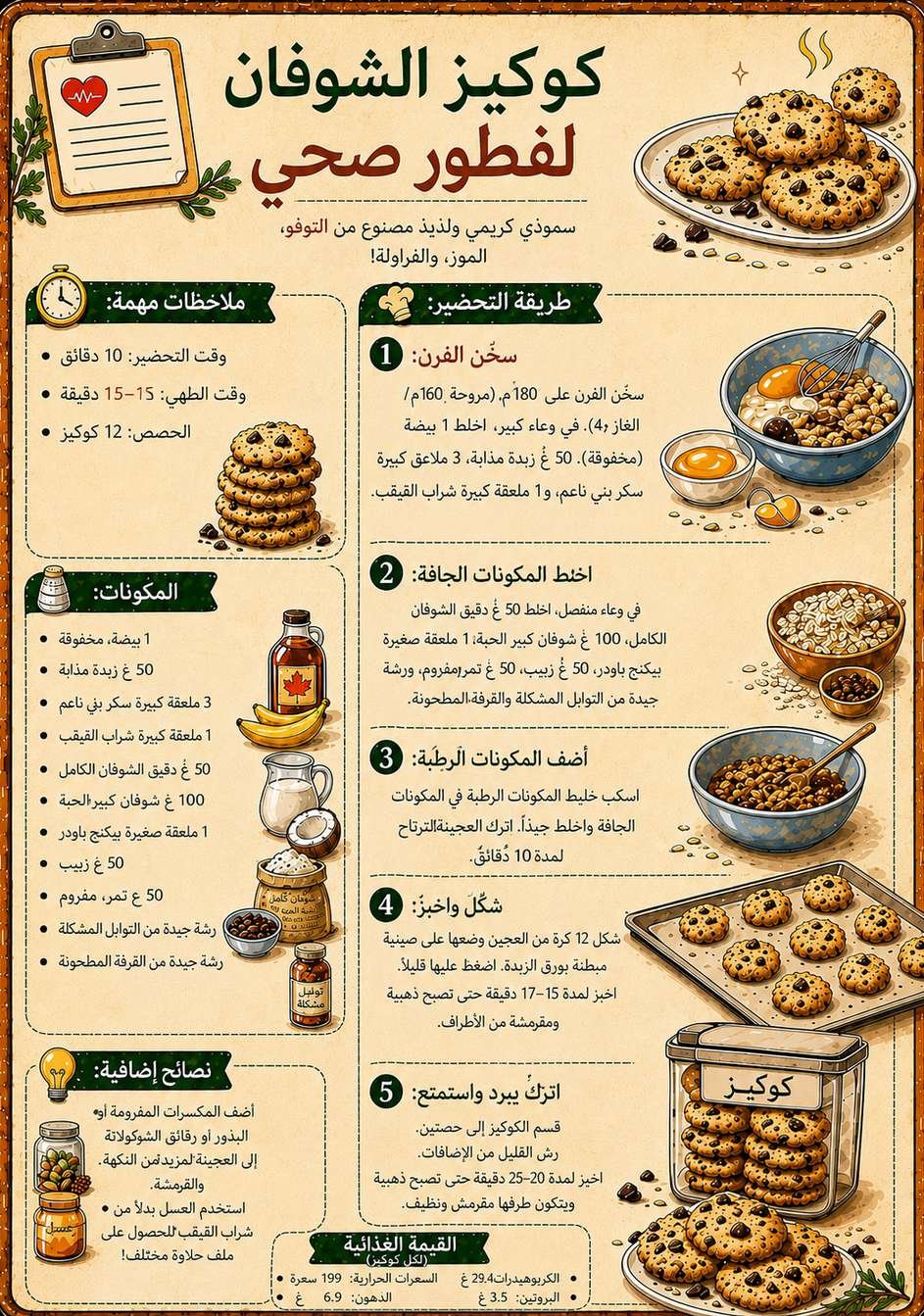 كوكيز الشوفان الصحية