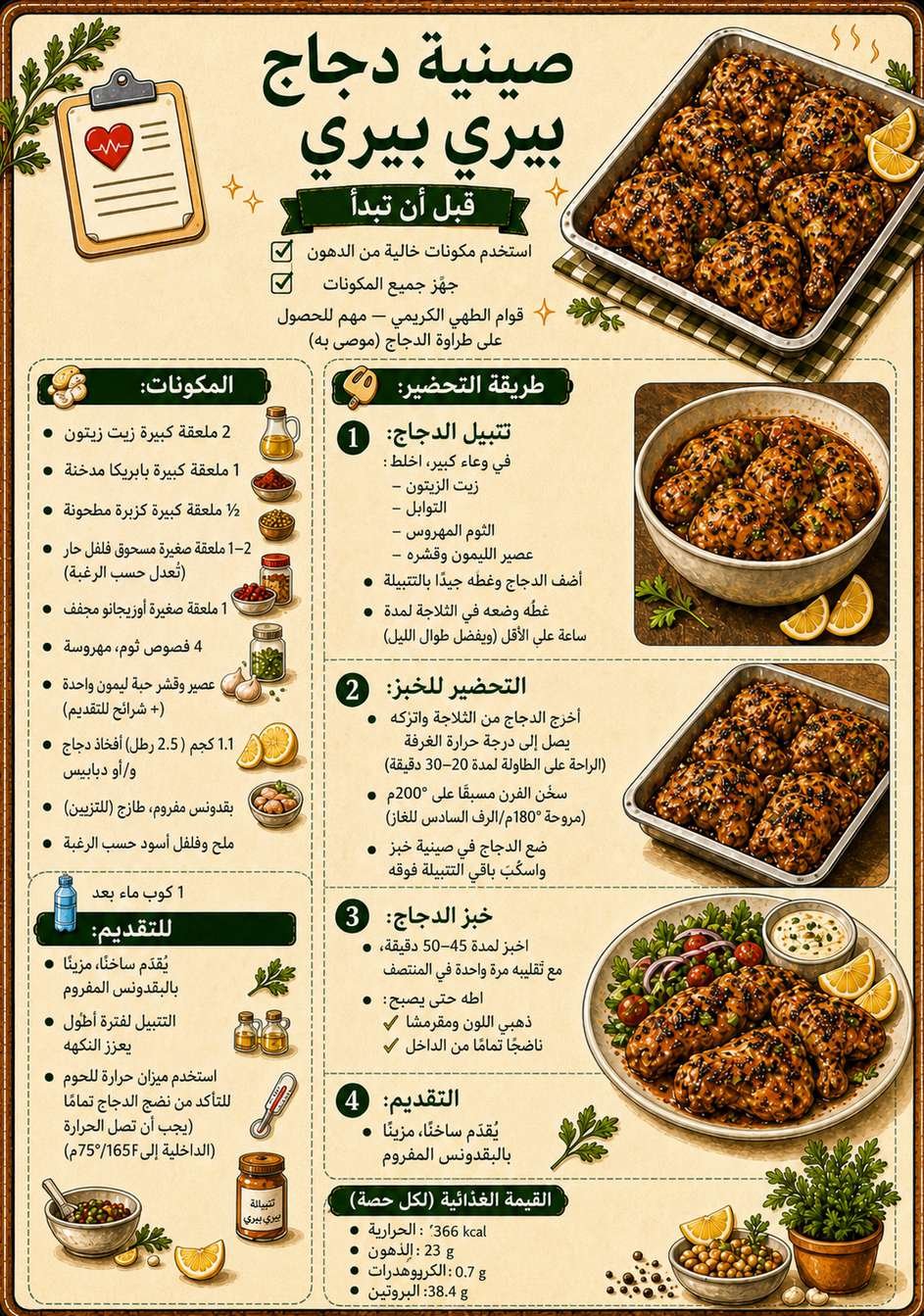 صينية دجاج بيري بيري
